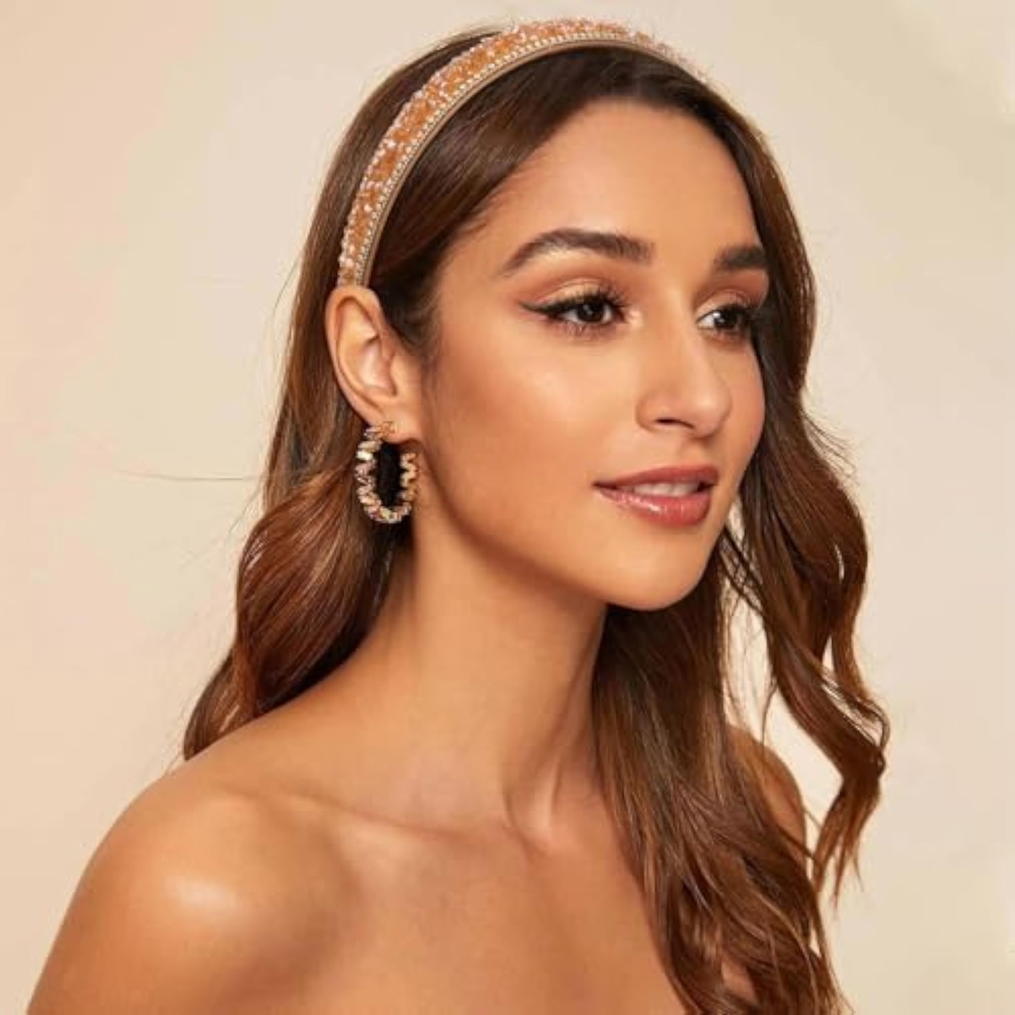 Beaded Headband in Orange, Stylish Hair Accessory