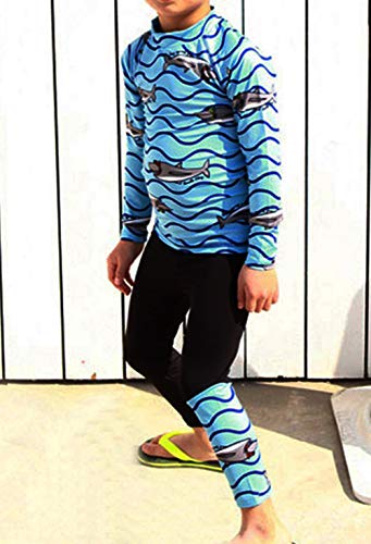 Monvecle Boys' Multi-Piece Short Sleeve Rashguard Swimming Tee Trunk Set Sunsuit UPF 50+ Protection3