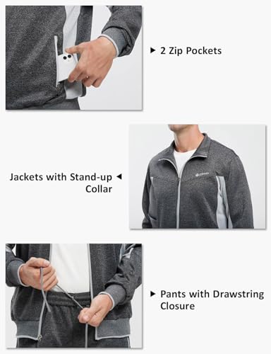 Image of TBMPOY Men's Tracksuit Athletic Sports Casual Full Zip Sweatsuit