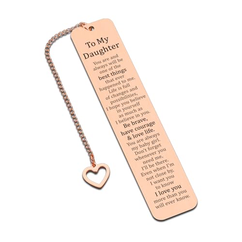 Daughter Birthday Gifts Daughters College Girls Back to School Supplies to My Daughter from Mom Dad Unique Bookmark for Women 16th 18th 21st Birthday Presents for Teen Girls Boo Basket Stuffers
