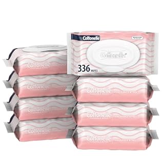 Cottonelle Fragrance Free Flushable Wet Wipes, Adult Wet Wipes, 8 Flip-Top Packs, 42 Wipes Per Pack