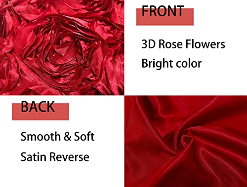 Imaylex Soft Decorative Satin Rose Throw Pillow Covers For Easter Lumbar Fall Sofa Couch Bed Cushion Case, Living Room Bedroom Wedding Party Halloween Car Decor, Set Of 2, 16'' X 16'', Wine Red #TOP1