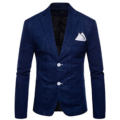 Veste de randonnée homme en coton et matière légère ajustée bleu XXL