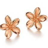 ピアス シルバー Silver925 フラワー シンプル ハワイアン 6mm 4mm 小さめ ミニピアス つけっぱなし ゴールド ピンクゴールド シンプル ひかえめ 目立たない (ピンクゴールド, ４mm)