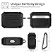 Ztotop Case for AirPods Pro 2019, Designed with Full Tough Silicone+Shock-Resistant Protective Cover, Front LED Visible, Durable Armor Case with Smooth Skin - Black