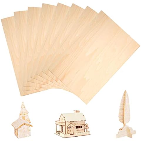 Balsa Wood Board, 8 Pieces Light Plywood Sheets, Sheets Plywood, 200 X 100 X 1.5mm, Used for Crafts or Model Making Cover