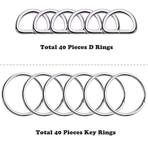 Bronagrand 100 Pieces Metal Swivel Lanyard Snap Hook With Key Rings And D Rings Bulk(Small Size) #TOP3