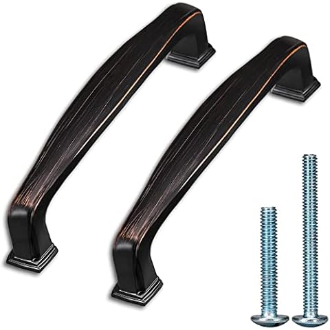 BRONZEHOMM 10 Pack Bronze Solid Arch Cabinet Handles Drawer Pulls, 4.38inch/111mm(3.75" Hole Center) Cabinet Pulls Drawer Pulls Doors Handle Kitchen Hardware Home Improvement Cover