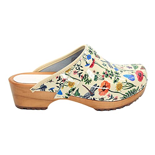Image of Bjork Maja Wood Open Back Leather Clogs