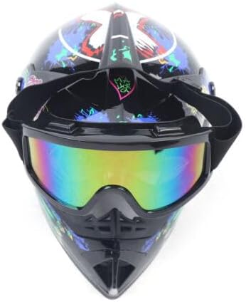 Miniatura 4 de SOLRIMANA Guantes de casco combinado para niños y jóvenes, talla M, gafas DOT, motocross, todoterreno, carreras, ATV, motocross, motocross,