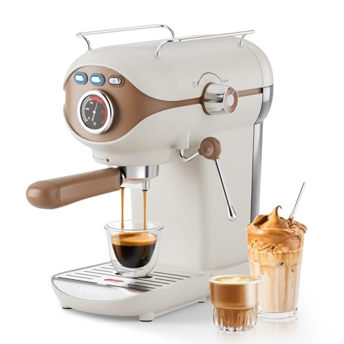 Image of XIXUBX Espresso Machine 20 Bar, Compact Coffee Maker with Milk Frother Steam Wand Professional Espresso Coffee Machine with Removable Water Tank, Latte Cappuccino Machine for Home Office Use