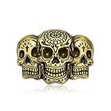 MASOP VOGU Skull Head Belt Buckle for Men Western Cowboy Belt Buckle Small Vintage Belt Buckles Novelty Belt Buckle for Women, Gold