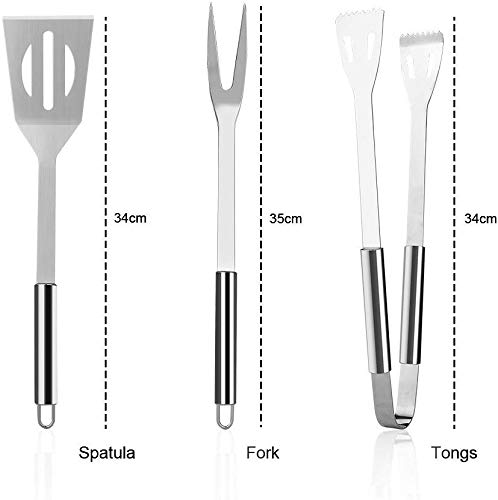Delavala Elements 3 Piece BBQ Set Stainless Steel Outdoor Grill Tools Set Aluminum Case 2