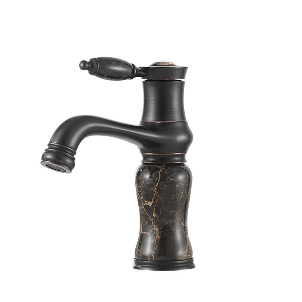 Robinet de salle de bain en cuivre antique mitigeur haut de gamme monotrou