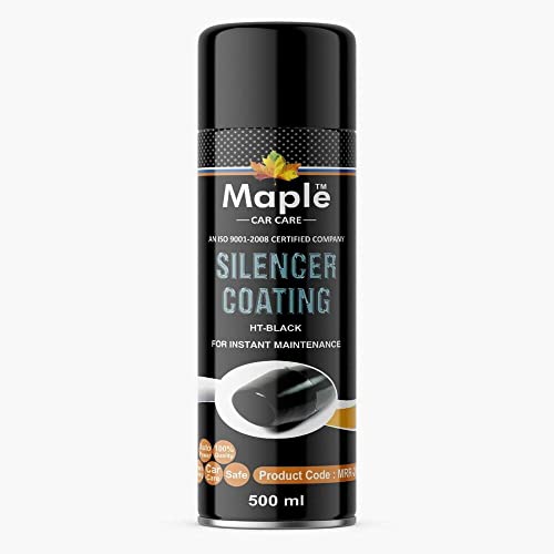 Maple Car Care Silencer Coating HT Black Spray – Multipurpose Use Spray Paint for All Type of Surface – Car Care/Car Accessories/Automotive Products 500 ML