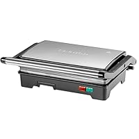 Daewoo Health Grill & Panini Press, 750W Electric Non-Stick Sandwich Maker with Floating Hinged Lid, Open Flat Grill, Drip Tray – Compact Tabletop Press for Meat, Veg & Toasties