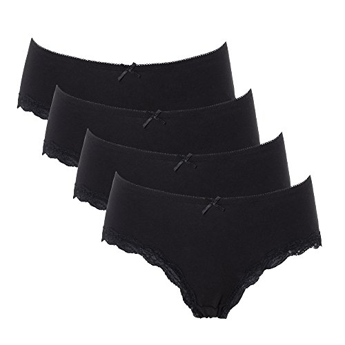 CharmLeaks Womens Lace Panties Hipster Underwear Cotton Black Panties Briefs S