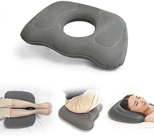 Potelane Inflatable Donut Cushion Seat,Height Adjustable Hemmoroid Pillow,Portable BBL Life Cushion:Pressure Relief for Hemorrhoid Treatment,Tailbone Pain,Bed Sore,After Surgery 13.65"x11"x3.3"