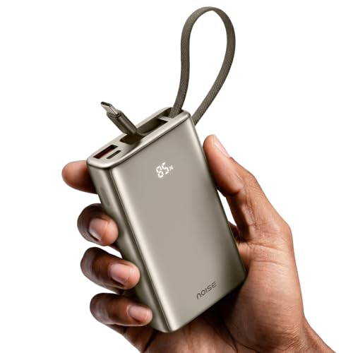Noise Power Bank 10000mAh: Built-in Type-C Cable, 22.5W Fast Char...