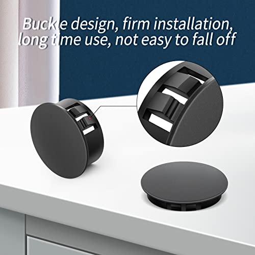 Image of 100PCS 3 /8 inch Black Plastic Plugs Hole, Round PA66 Plug Furniture Hole Decorative Cover