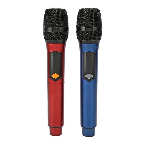 Drahtlose Mikrofone UHF-Dual-Karaoke-Mikrofon mit LED-Anzeige Tragbares Kabelloses Dynamisches Mikrofon-Set für Gesang Hochzeit DJ Party Rede