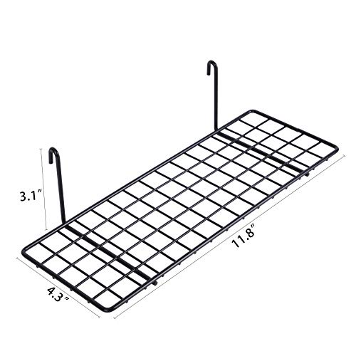 Kaforise Hanging Shelf For Wall Grid Panel, Wire Display Shelf & Wall Organizer Rack For Flower Pots, Decors, Artworks And Accessories, Small Size, Black #TOP1