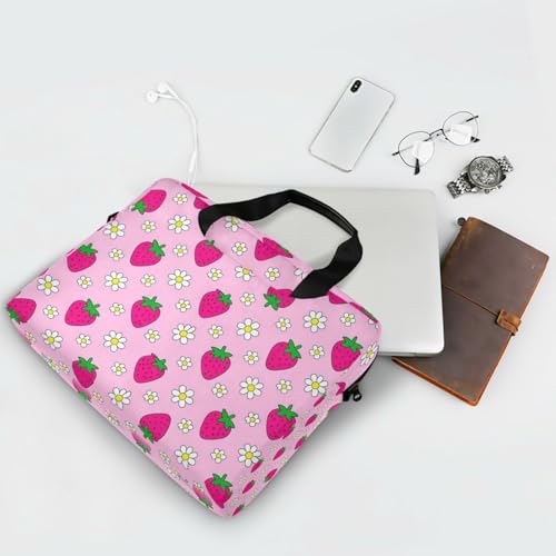 Funda para portátil 15.6 pulg rosa con asas y correa miniatura 7