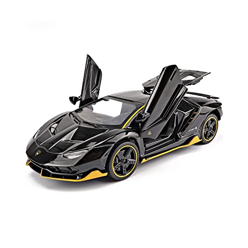 Alloy Collectible Black Lamborghini Toy Pull Back Vehicles Diecast Cars Model with Light & Sound
