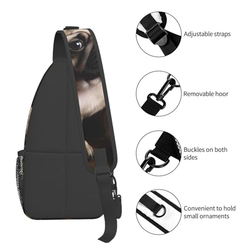Bolso cruzado para hombre tipo sling mochila urbana negra miniatura 5