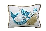 Comfy Hour Under The Sea Collection Ocean Mermaid Starfish Coral Coastal Accent Throw Pillow Cushion for Marine Animal Lovers, Polyester