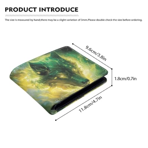 Image of Coldinair Wolf Boys Wallets for Kids 9-12 Green Cool Wallet for Teen Boys Leather Bifold Wallet Credit Card Cash Id Holder Purse Coin Pocket Id Window for Men Boy Male Youth Guys