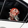 EARLFAMILY 5.1'' Japanese Demoness Samurai Anime Car Stickers Fuel Tank Cartoon Vinyl Labels Anime Girl Decals for Bumper Motorcycle Trunk Window Laptop Vinyl Car Decals Waterproof (Type 3) - Image 2
