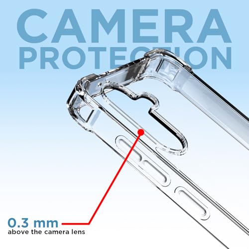 Image of Amazon Basics Back Cover for Samsung Galaxy A36 5G PC + TPU Clear Transparent Raised Edges Shockproof Protective Phone Bumper Case(Transparent)
