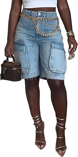 Short cargo en jean idéal pour vos sorties d'été et festivals