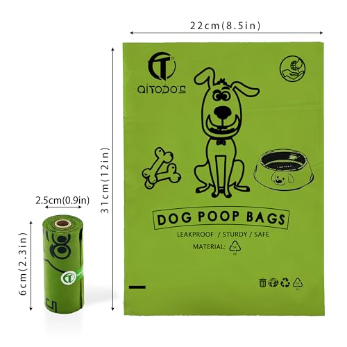 AiTodos® 600 Hundekotbeutel, 31×22 cm, PE, Grün, 40 Vol. × 15 – Ansicht 2