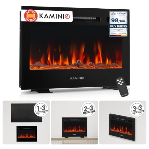 KAMINIO® Marlon Pro Chimenea eléctrica Decorativa con Calefactor