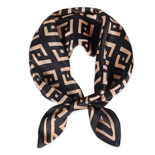 EXTREE 100% Pure Mulberry Silk Scarf Fashion Hair for Women Scarf Lightweight Square Neckerchief 27.5× 27.5 inches2