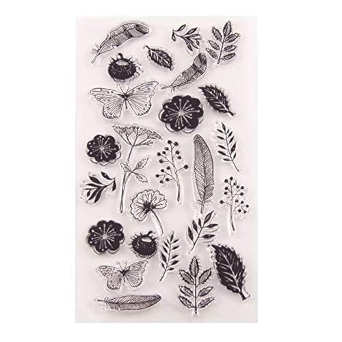 GIMITSUI Store Silicone Clear Stamp (Leaf & Flower)
