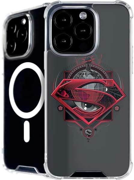 Skinit Phone Case Compatible with MagSafe iPhone 16 Pro - Officially Licensed DC Comics Superman Comic Pattern Logo in Red Design