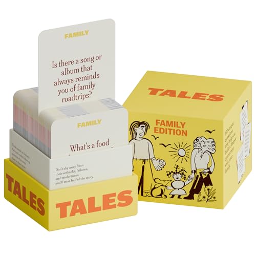 TALES Family Edition 150 Conversation Cards for Family Game Night, Adults, Teens, and Kids, Family Dinners, and Gatherings, Prompts for Meaningful Connections