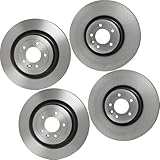 AUTO DN Front Rear Disc Brake Rotor for Land Rover Range Rover Sport 2013 2014 2015 2016 2017 2018 4 Piece Replacement LR033303, LR016176