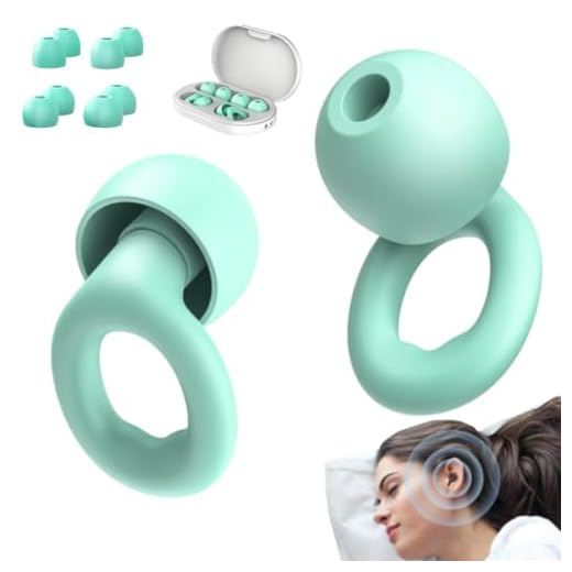 NWX Protetor Auricular para Dormir| Abafador de Ruídos em Silicone Confortável | Tampão de Ouvido Reutilizável Anti Ronco para Sono Profundo Protetor Auricular Antirruído (Verde, média)