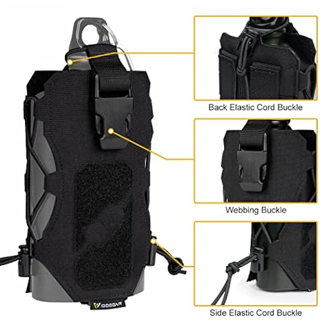 IDOGEAR Tactical Water Bottle Pouch Military Adjustable Straps Kettle Carrier Holder for Outdoor Sports 500D Nylon