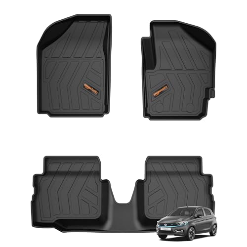 Image of Amazon Basics - 5D Car Floor Mats for Tata Tiago (Apr 2016-Present) | Odor-Free | All-Weather Protection | Precision Fit| TPE | Black