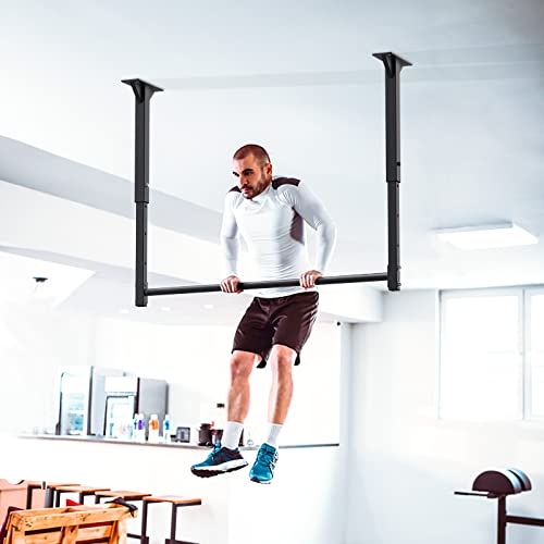 Kipika 48 Inch Ceiling Mount Pull Up Bar, 4 Levels Of Height Adjustment, Meet The Needs Of Different Exercise Spaces, 1 3/10" Comfort Grip, 500 Lb Capacity #TOP6