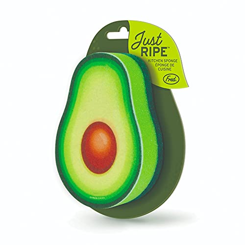 Image of Genuine Fred JUST RIPE-Avocado Sponge, Measures 2.7 inch by 4.3 inch, Green