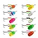 Fcnjsao 10Pcs Trout Spinner Baits Set with Treble Hook 5/6/8/9/11g Fishing Lure Spinnerbait Saltwater Fishing Tackle Accessory