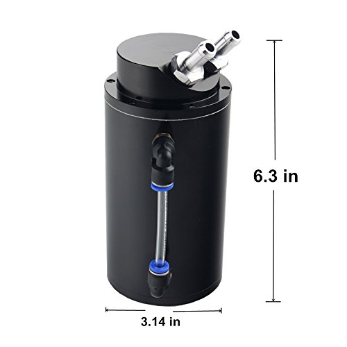 Dewhel Universal Cylindrical Jdm 750Ml Aluminum Engine Oil Catch Can Reservoir Tank Black Car Accessory For Dodge Honda Acura Mazda Mitsubishi Nissan Infiniti Lexus Toyota Scion Ford Chevy Brz Etc #TOP3