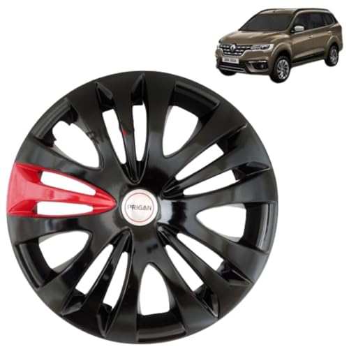 Image of PRIGAN Triber Black Red 15 Inch Wheel Cover for Triber (Set of 4 Pcs) (Press Fitting) Model- Ertiga T1 BRed 15