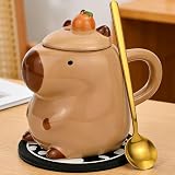 Disoza Capybara Mug Ceramic Tea Cup 15 OZ Cute One Piece Funny Coffee Cup Cappuccino Mug Gifts for Women Men Girlfriend Friend